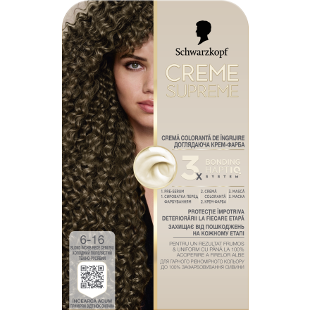 SCHWARZKOPF КРИЙМ СЮПРИЙМ 6-16 Хладно Пепеляво Тъмно Русо