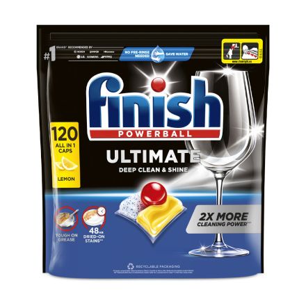 FINISH Ultimate AIOкапсули за съдомиялна Лимон, 120 капсули