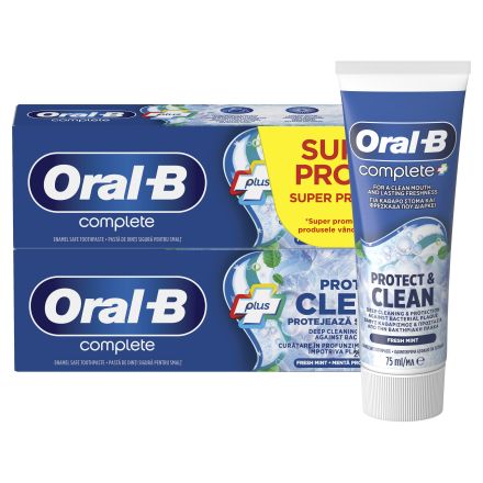 ORAL B Complete Protect&Clean, Паста за зъби 2Х75мл