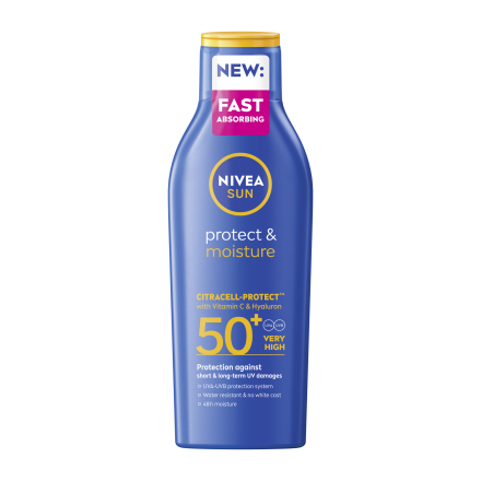 NIVEA SUN PROTECT&MOISTURE Хидратиращ слънцезащитен лосион SPF 50+, 200 мл