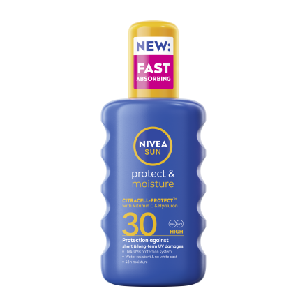 NIVEA SUN PROTECT&MOISTURE Хидратиращ слънцезащитен спрей SPF 30, 200 мл