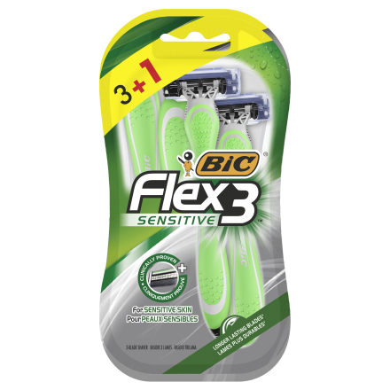 BIC FLEX3 SENSITIVE Еднократна самобръсначка, 3+1 бр./оп.