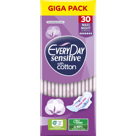 EVERYDAY HYPERDRY SENSITIVE MAXI NIGHT Дамски превръзки, 30бр.