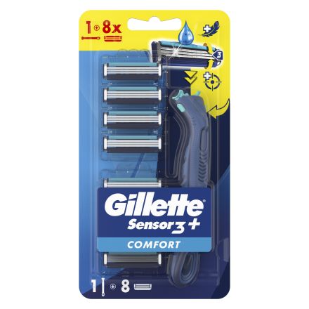 GILLETTE  SENSOR 3 COMFORT Самобръсначка за мъже + 8 резервни ножчета