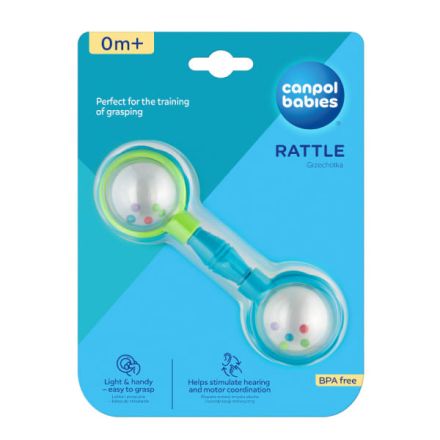 CANPOL Дрънкалка с топчета синя