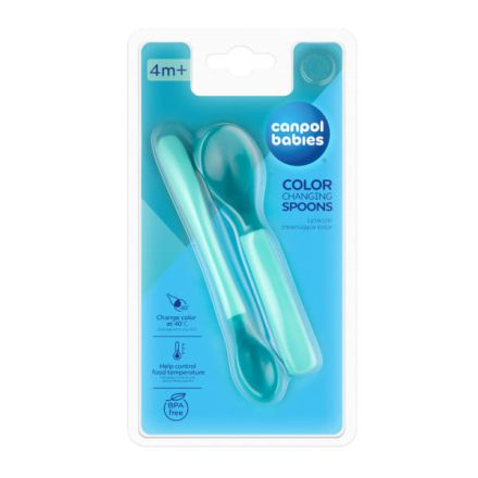 CANPOL Лъжичка термосенз 2 бр тюркоаз