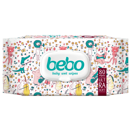 BEBO Влажни кърпички Ultra soft, 80бр