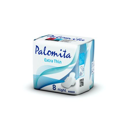 PALOMITA EXTRA THIN Дамски превръзки нощни, 8 бр.
