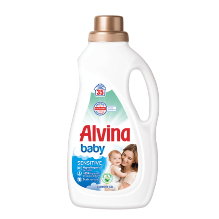 ALVINA BABY Aloe Vera Течен перилен препарат за бебешки дрехи, 35 пранета