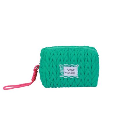 YESSS  Плетен квадратен несесер зелен 1бр.
