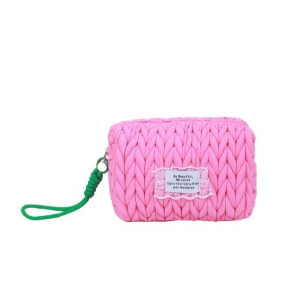 YESSS Плетен квадратен несесер розов 1бр.