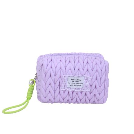 YESSS  Плетен квадратен несесер лилав 1бр