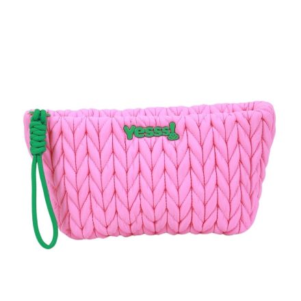 YESSS Розово-зелен плетен несесер C12 1бр.