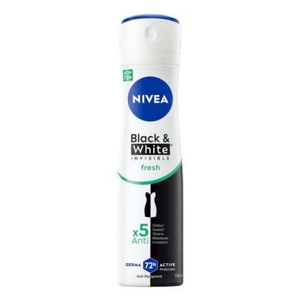 NIVEA INVISIBLE ON BLACK & WHITE FRESH Дамски део спрей, 150 мл