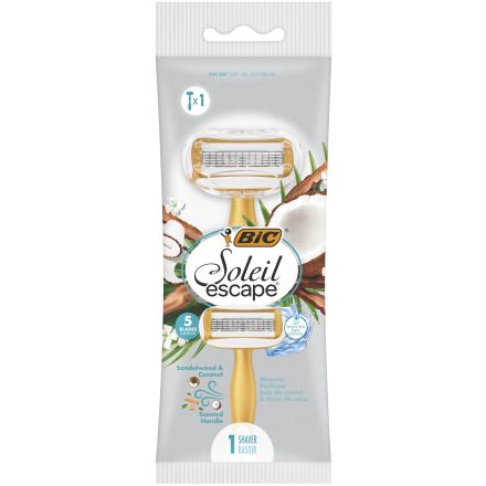 BIC SOLEL ESCAPE 5 Дамска еднократна самобръсначка кокос& сандалово дърво, 1 бр.