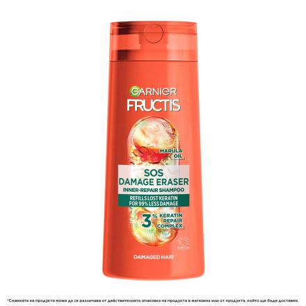 GARNIER FRUCTIS SOS DAMAGE ERASER Шампоан за вътрешно възстановяване на увредена коса, 250мл