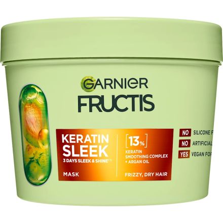 GARNIER FRUCTIS KERATIN SLEEK Маска за коса, 370мл.