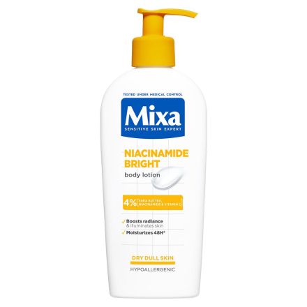 MIXA NIACINAMIDE BRIGHT Лосион за тяло за суха кожа без блясък, 400мл.