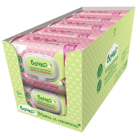 БОЧКО BIG PACK Влажни кърпички памук и смрадлика 10х84 бр.