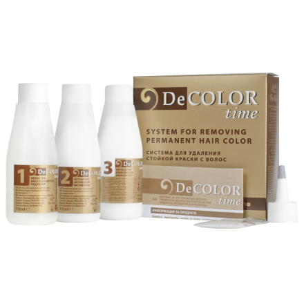 DECOLOR TIME SYSTEM FOR REMOVING PERMANENT HAIR COLOR Деколорант за коса, 3х110 мл.