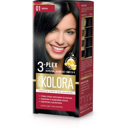 AROMA COLOR Боя за коса 01 Черен, 45 мл.