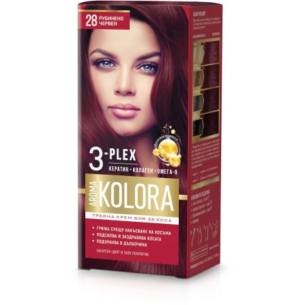 AROMA COLOR Боя за коса 28 Рубинено червено, 45 мл.