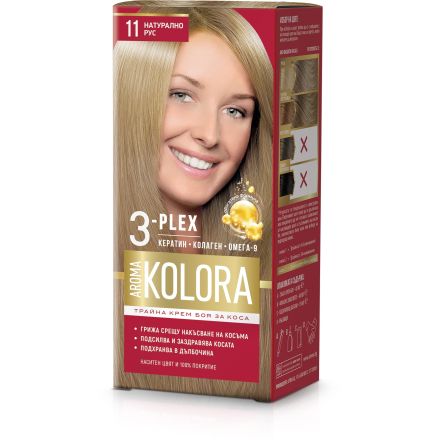 AROMA COLOR Боя за коса 11 Натурално рус, 45 мл.