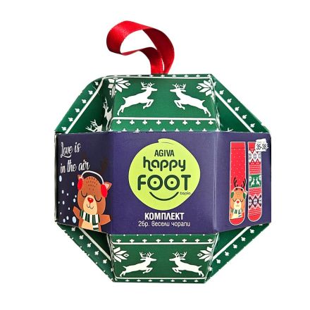 HAPPY FOOTTOPIA Коледни чорапи р-р 35-38, 2бр.