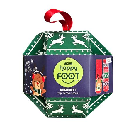 HAPPY FOOTTOPIA Коледни чорапи р-р 39-42, 2бр.