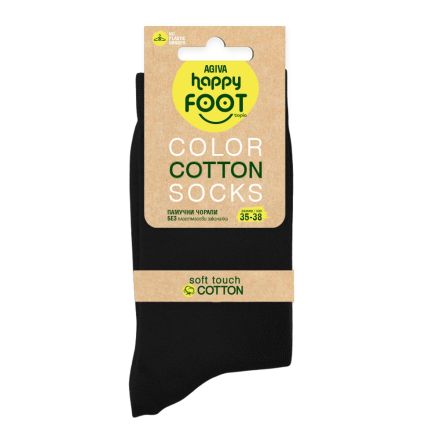 HAPPY FOOTTOPIA BASIC Чорапи памук черен р-р 35-38