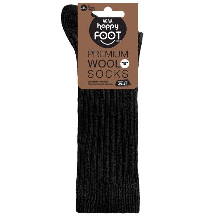 HAPPY FOOTTOPIA Чорапи вълна черни р-р 39-42