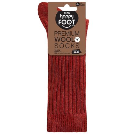 HAPPY FOOTTOPIA Чорапи вълна червени р-р 39-42