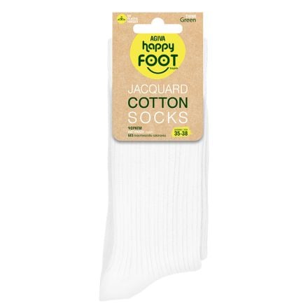 HAPPY FOOTTOPIA Чорапи жакард бели, р-р 35-38