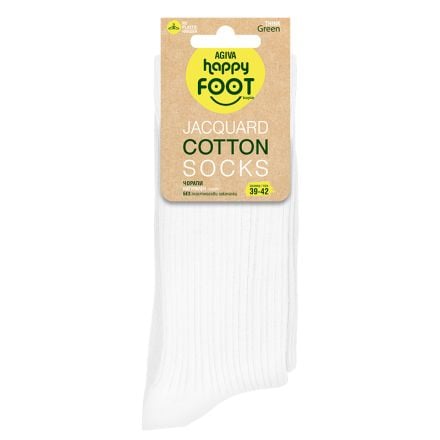 HAPPY FOOTTOPIA Чорапи жакард бели, р-р 39-42