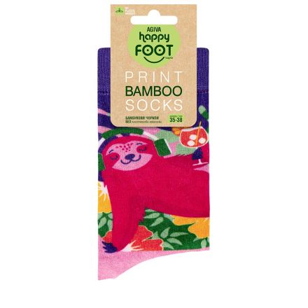HAPPY FOOTTOPIA Чорапи 78% бамбук ленивец р-р 35-38
