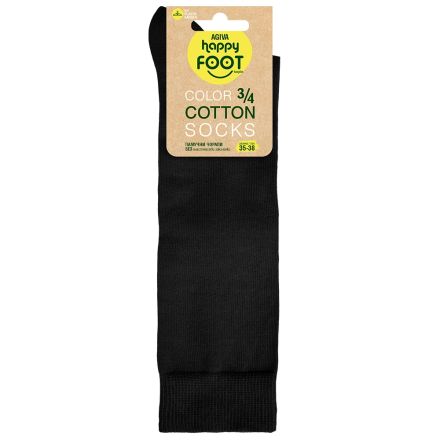 HAPPY FOOTTOPIA Чорапи 3/4 памук черни, р-р 35-38