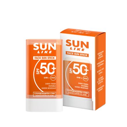 SUN LIKE Слънцезащитен стик за лице водоустойчив SPF 50+, 20г