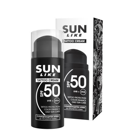 SUN LIKE TATOO Слънцезащитен крем за тяло SPF50, 100 мл