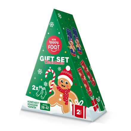 HAPPY FOOTTOPIA Коледни чорапи биксвитка 39-42, 2 чифта