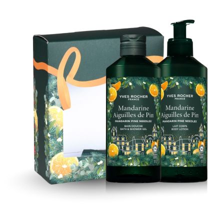 YVES ROCHER Комплект манфарина душ гел 400мл+мляко за тяло 390мл.