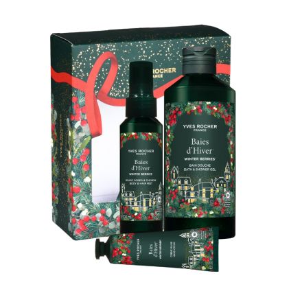 YVES ROCHER Комплект зимни плодове душ гел 400мл+мист 100мл.+крем за ръце 30