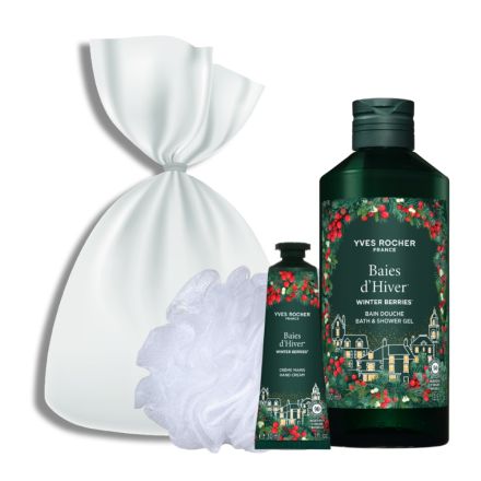 YR Комплект зимни плодове 400 мл+крем за ръце 30 мл+гъба+ органза