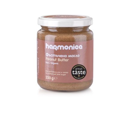 HARMONICA Био фъстъчено масло, 250 г 