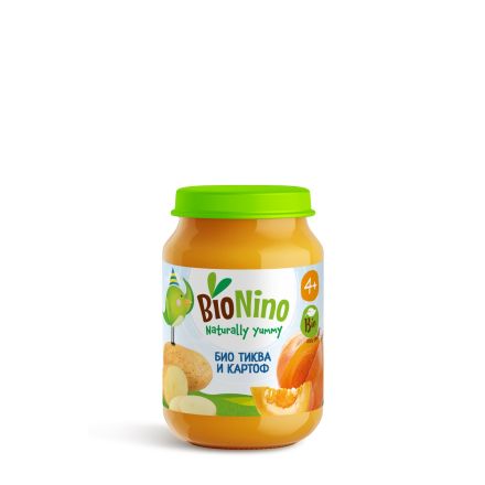 BIONINO 2256 Био пюре тиква и картоф, 4+М 190ГР 