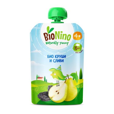 BIONINO 2515 Био плодов пауч круши и сливи, ,4+М 190Г