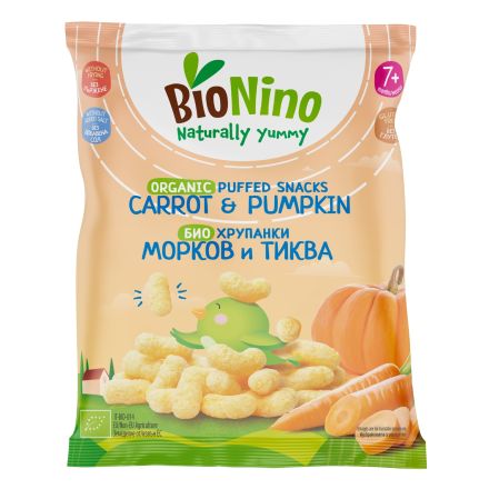 BIONINO Био снакс морков и тиква 7+м, 15гр.