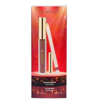NL BEAUTY CHRISTMAS MOCHA MAGIC Коледен комплект за устни гланц и молв 01