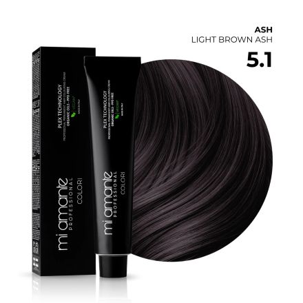 MI AMANTE COLORI LIGHT BROWN ASH 5.1 Професионална боя за коса, 100мл.