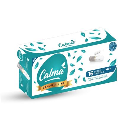  CALMA ORGANIC COTTON Дамски тампони супер, 16 бр.