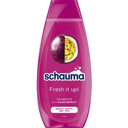 SCHAUMA FRESH IT UP! Шампоан за коса с омазняващи се корени и сухи краища, 400 мл.